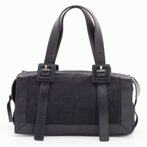 GIVENCHY Black Monogram Canvas and Leather Satchel Vintage Y2K